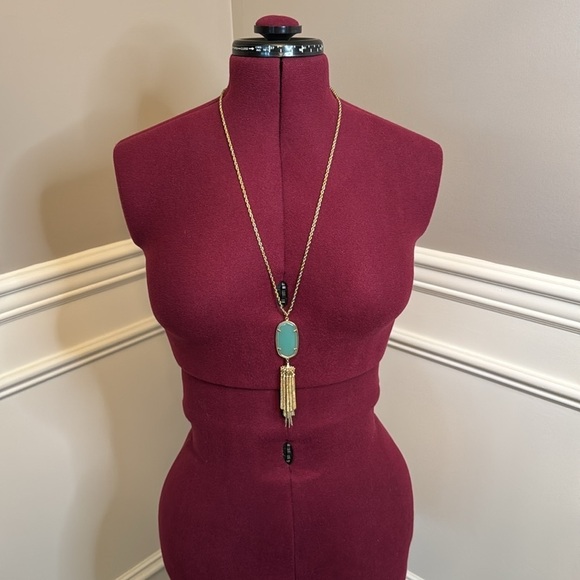 Retired Kendra Scott Rayne Gold Sea Green/Blue Necklace - Picture 4 of 7